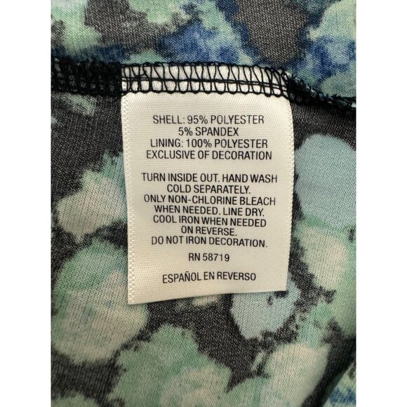 JM Blue Green Abstract Print Beaded Scoop Neck Dress Size 3X 22 24 Plus Size New - Picture 7 of 7